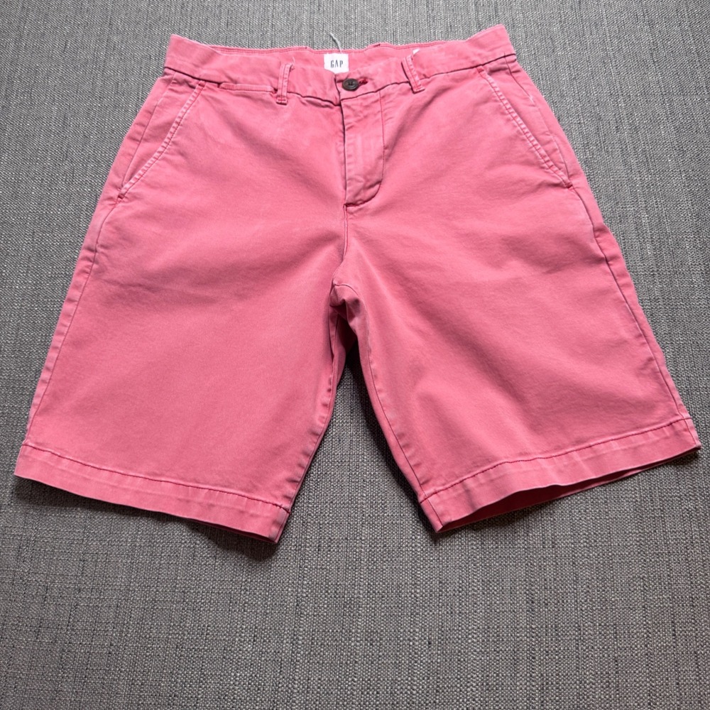 Gap Lived-In Chino Shorts Mens 28 Salmon Pink Coral Cotton 10 Inch Inseam